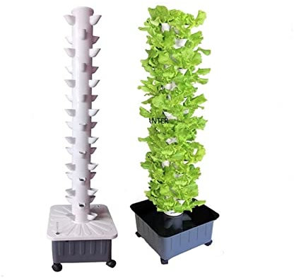 Kit de système de culture hydroponique, Kit de jardin intérieur vertical de tour de plante hydroponique de 15 couches de 45 sites avec 8 pièces Led à spectre complet élèvent des lumières pour l'entret