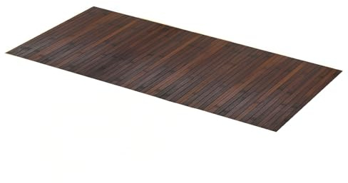 PARAMAISON Tappeto Bamboo Cucina Soggiorno Corridoio, Passatoia Fondo Antiscivolo, Antimacchia, Multiuso, Lavabile | Mogano Naturale 50x180cm