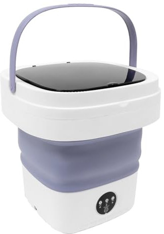 Lavatrice portatile pieghevole, mini lavatrice da 12 l, con grande capacità per appartamenti, dormitori, camper, hotel, viola