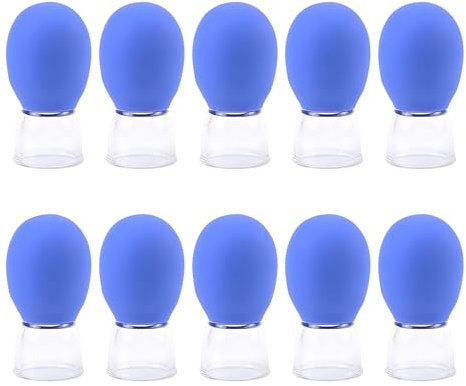 10Pcs Glass Cupping Set Facials Cupping Cups Glass Silicone Cups Vacuum Suction For Face Skin Back Arm Shoulder Muscle