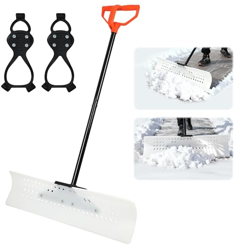 ORIENTOOLS Schneeschaufel und Schneeschieber, ergonomisches Design, 91.5 cm breite PE-Schaufel, leicht & witterungsbeständig, für Einfahrt und Gehweg