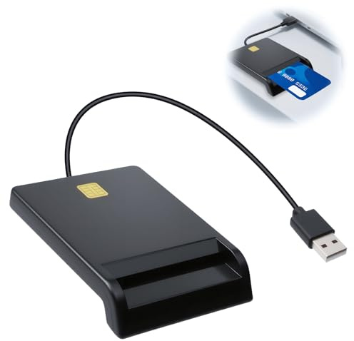 ID Card Reader, USB Smart Card Readers, DOD Military USB Common Access CAC Leitor Cartao Cidadao for Download, Reading, Track and Analyse Compatible with Windows (All), Linux/Unix, MacOS X (All)