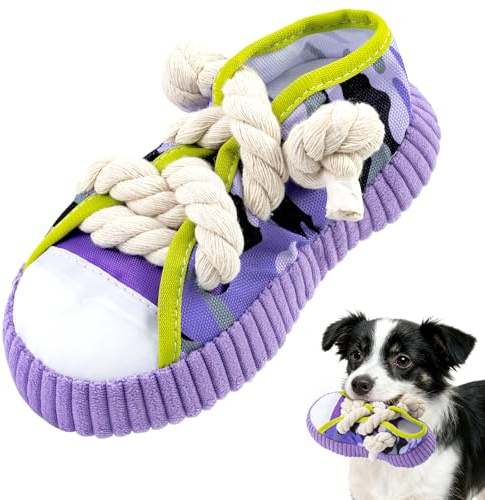 Kito Lee Dog Toy Soft Squeaky Plush Toy Dogs Chew Rope Toy for Small Dogs and Puppies Cute Shoe Design for Cuddling and Play Lightweight, Interactive Toy for Indoor Fun
