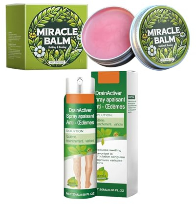Set Varicose Veins Spray+Cream Per Cura Anti-Venere, Skin Therapy Cream, per Vene Varicose Circolazione Gambe Piedi Pesanti Gonfie e Stanche Idratante, Adatto a Tutti i Tipi di Pelle