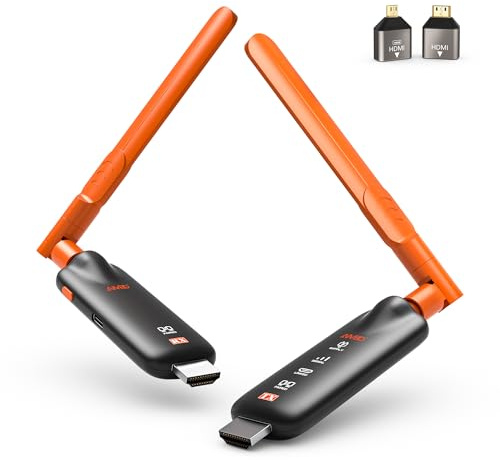2026 AIMIBO Wireless HDMI Transmitter and Receiver, Stream to 6 TVs, 4K Input 1080P@60Hz, 5dBi HG Antennas & Low Latency Cast Video for Laptop, TV Box to Multiple TVs Monitors Projectors - 50m Range
