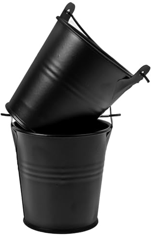 Healifty Secchio per Grasso in Metallo per Barbecue da Esterno, Set 2 Pezzi, Contenitore Raccolta Olio e Grasso Compatto per Griglia, Accessorio per Forniture Barbecue e Picnic