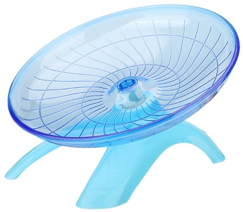 Hilai träningshjul hamsterhjul 18 cm tyst hamsterhjul halkfri flygande tefat råtta spinner stabil träning löpning för dvärghamstrar, gerbil råtta, små djur, blå