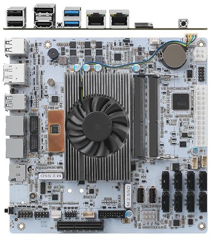 I7-10510U Carte mère NAS industrielle 4 cœurs 8 fils Processeur faible puissance 2 x réseau 2,5 G i226, 8 x SATA, 4K DP HDMI, 1 PCI-E x4, 2 x M.2 2280, 2 x DDR4, pare-feu routeur souple MINI-ITX