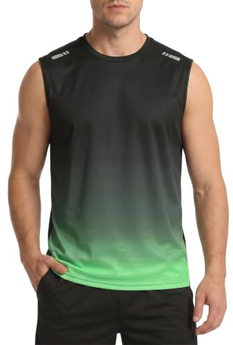 Donason Canotta da Uomo Senza Maniche in Rete Traspirante Sportiva Canottiera Asciugatura Rapida Sportive Maglietta Funcional con Striscia Riflettente per Palestra Corsa Bodybuilding Allenamento