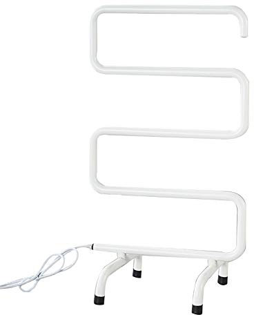 Scaldasalviette E Asciugabiancheria, Radiatore Portasciugamani Elettrico da 85 W per Bagno Domestico, Scaldasalviette in Acciaio Inossidabile per Montaggio A Parete E da Terra,Bianca