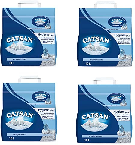 6 Packungen Catsan Hygiene Plus 10 l für Katzen, 60 l, Weiß