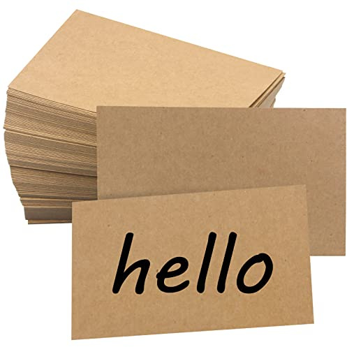 Bercoor 200 Pack Blank 3 x 5 Inch Index Cards, Heavy Study Cards, Note Cards for Office, School Learning, Kraft Paper