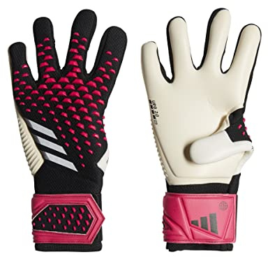 adidas Unisex Kids Goalkeeper Gloves (W/O Fingersave) Predator Pro Goalkeeper Gloves, Black/White/Team Shock Pink, HN5579, 3