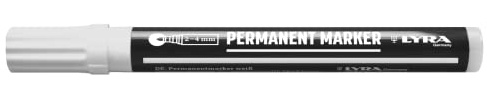 LYRA L4050001-1, LYRA permanent märkpenna vit 2–4 mm, för professionella markeringar på släta och grova ytor, 1 styck