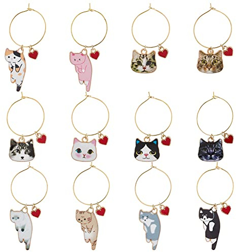 BENECREAT Strass Weinglas Charms Sets Für Cocktail-Champagner-Party-Dekoration