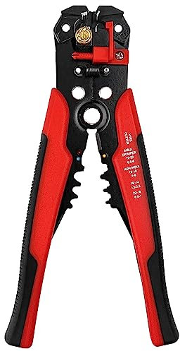 Relota Pince à Dénuder Automatique, Pince à Sertir 200mm 3 en 1, Pince Automatique Multifonction pour Fils 10-24AWG, Auto-réglable Dénudeur pour Couper, pour Câbles, Coupe-fil et Sertir Bornes