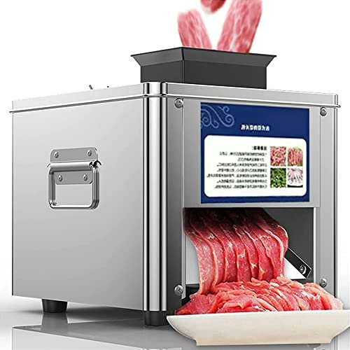 DLAZUM Cortadora de Carne Comercial de Alta Potencia, cortadora de Carne eléctrica de Acero Inoxidable, Cuchilla extraíble, aplicable a Carne Deshuesada, 15 Pulgadas (3,5 Pulgadas)