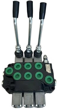 LIULIQ Hydraulic Directional Control Valve, Manual Multi-way Valve with Double Action Mode and Two-way Flow Direction, Stable Performance for Small Tractors, Trailer, Loaders, Log Splitter