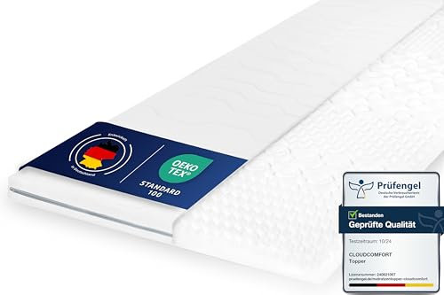 OnlyDreams – 6cm Matratzen Topper 90x200cm | ergonomischer 7-Zonen Kaltschaum | Härtegrad H2&H3 | rutschfest | Memory Effekt | optimaler Liegekomfort | atmungsaktiver, waschbarer Bezug | Oeko-TEX®