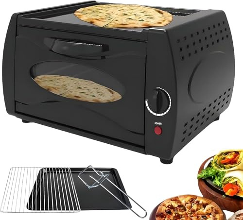 Tandoori Oven, 2-In-1 Electric Tandoor Oven with Temperature Control/Visual Glass/Hot Top Plate Door, Bake Tray/Bake Rack/Tray Handle, 2100W Pizza Oven for Kitchen, Home, Restaurant