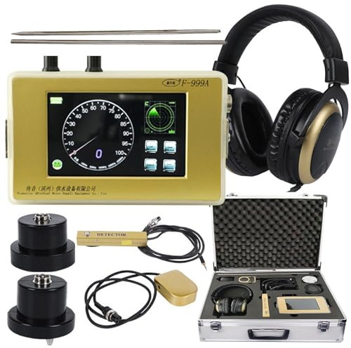 AUTUMFLATGAO Detector De Fugas De Agua Subterránea, hasta 4m De Profundidad, con 3 Sensores, Auriculares Y Pantalla LCD, para Tuberías De Agua Y Calefacción por Suelo Radiante.