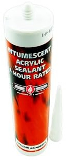 Fire & Acoustic Mastic Intumescent Sealant Soundproof Heat Resistant Flexible Gap Filler For Walls Floors Doors Pipes Joints Construction (White)