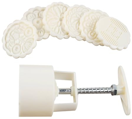 Mooncake Mold - Hand Press Cookie Stamps | Moon Cake Maker, Multi-Purpose Flower Decoration Tools for Baking DIY Cake Cookie Biscuits Dessers - Press Mooncake Mould