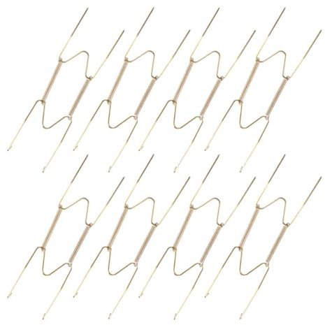 ULTECHNOVO Lot de 8 Crochets Invisibles de W Dorés 20 Cm, Supports Décoratifs Muraux Multifonctions pour Assiettes, Vêtements et Rangement Domestique, Ressorts Solides Suspendre Discrète