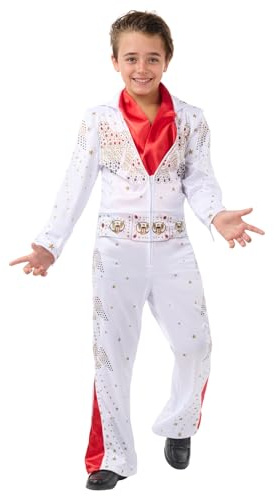 Funidelia Costume de Elvis per bambino - Ufficiale pour garçon Officielle - Inclus tuta e foulard, Taille 7-9 ans
