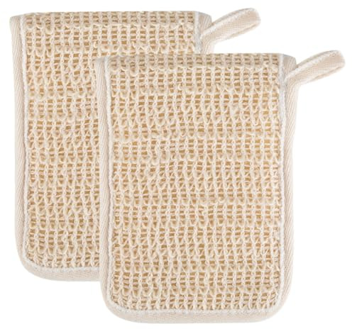 Algodón y Lino Bolsa de Jabón Multifunción 2, para Baño | Malla Lazo y para Exfoliación Facial y Guardar Jabón Pequeño, Uso en Baño