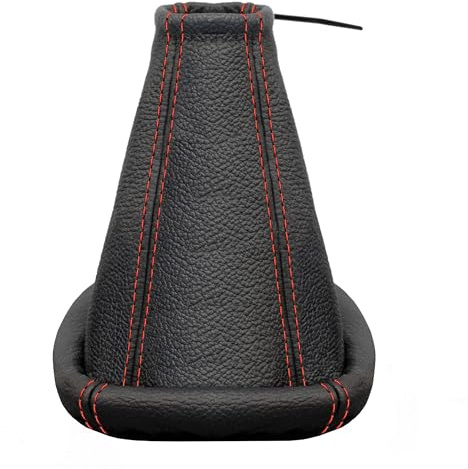 Schaltsack für Opel Corsa C - Bj. 2000-2006 - aus echtem Leder - Schwarz - Rot - Schaltmanschette - Manschette für Gangschaltung - Schalthebelmanschette für Schaltgetriebe - Echtleder - A0002-1