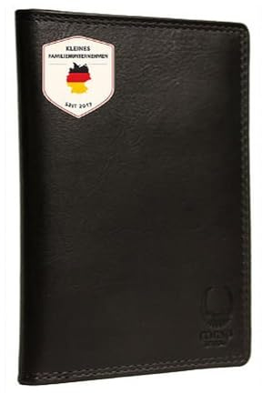 Corno d'Oro Protège-passeport en cuir véritable, étui marron avec protection rfid, housse vintage pour passeport, carte identité et crédit