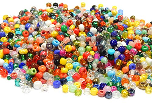 Perlin 1 kilo Rocailles Perlen 2mm 3mm 4mm Glasperlen Perlenmischung 6/0 8/0 11/0 Mix Set Kugel Rund Mini Perlen Indianerperlen für Schmuck DIY Armband Halskette Ohrring Zubehör Basteln (3,6~4mm)