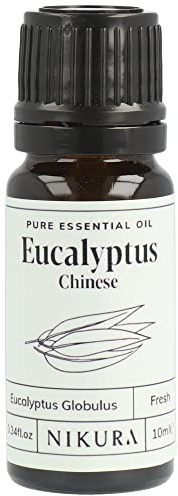 Nikura Eucalyptus Essential Oil - 10ml | 100% Pure Natural Oils | Perfect for Diffuser, Shower, Bath | Great for Inhaling, Skin | Vegan & UK Made