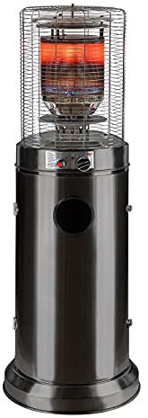 Gas Heizer Terrassenheizstrahler Heizstrahler Heizpilz schwarz 5-10 kW 360°