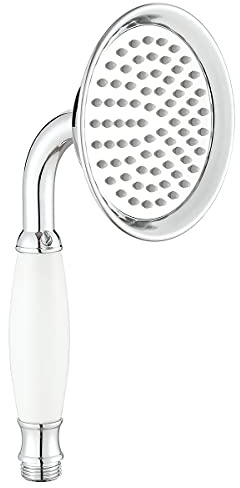 Ownace Victorian Brass Shower Head Larger Size 4.25 Inch Traditional Chrome | Brass & Ceramics Telephone Hand Shower Head for Bathroom Set