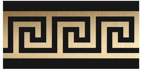 funlife Wallpaper Border Stickers, Self Adhesive Ceiling Molding Borders, Skirting Wall Waist Line for Home DIY Decorative, 10cm x 200cm, 3 Pcs, Brushed Black Gold