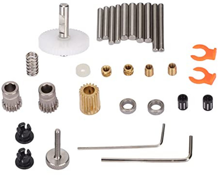 3D-Drucker-Extruder-Kit, BMG Doppelriemenscheiben-Extruder-Kit 3D-Drucker-Zubehör Doppeltes Konkaves Zahnrad Stabiles Vorschubmetallmaterial für Ender 3 Cr10 Cr10S