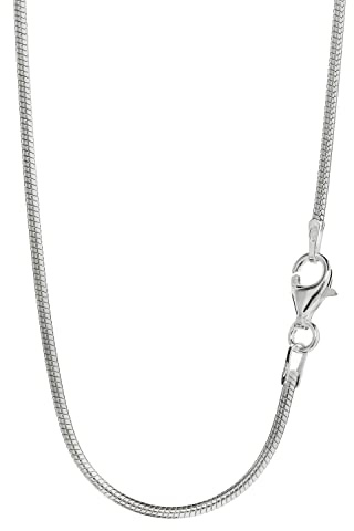 NKlaus Halskette 1,7mm breite Schlangenkette rund 925 Silber Collier Silberkette