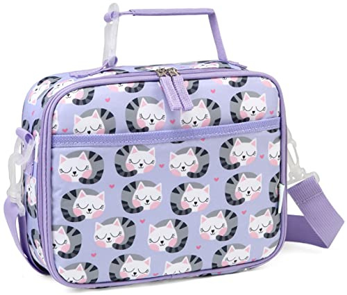 VASCHY Bolsa Térmica Infantil Porta Alimentos 5L para Niña,Gatos