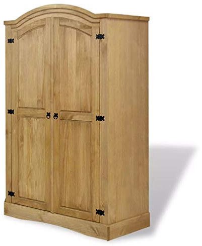 Chenshu Kleiderschrank im Mexiko-Stil Kiefer Massiv 2 Türen, Schlafzimmerschrank, Kleiderschränke, Garderobenschrank, Ordnungssystem Kleiderschrank, Haushaltsschrank,