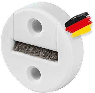 BAUHELD Rolladen Gurtführung Aufputz [5 Stück] - Maxi Gurtdurchführung mit Bürstendichtung [Made in Germany] - Für Rolladengurt 23mm geeignet [Rund] - Zweiteilig mit Lochabstand 25mm - Weiß