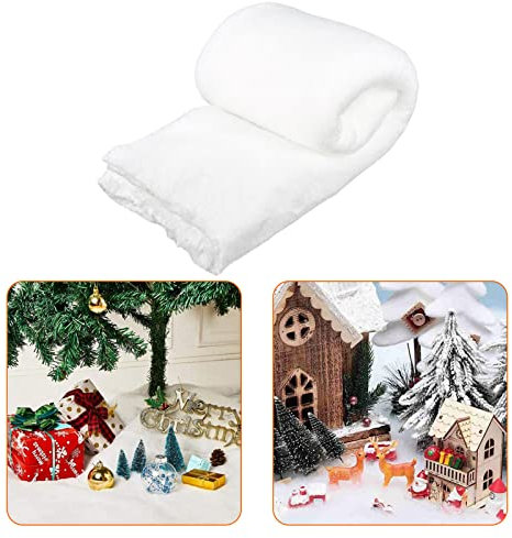 Weihnachten Schneedecke Set, 17mm Dicke Künstliche Schneedecke Gefälschte für Weihnachtsdorf Hintergrunddekorationen Weiches Weiß (240cm*80cm,1 Stück)