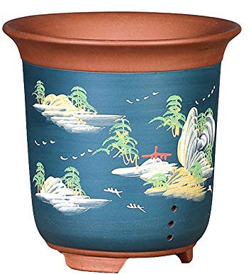 High-End Lila Sand High Tube Großer Blumentopf Wohnzimmer Keramik Hoher Blumentopf Indoor Balkon Pflanze Bonsai Keramik Garten Dekoration Blume Grünpflanze Pflanzer (Color : Style 2)