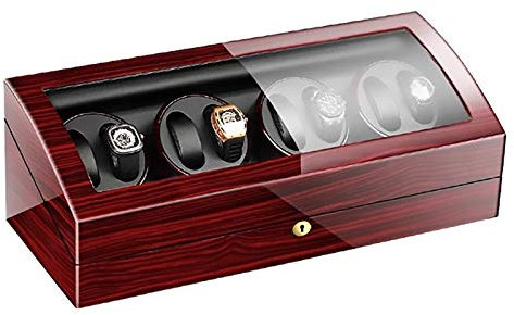 Spinner-Aufzugsbox Uhrenbeweger – 8+9 Automatischer mechanischer Uhrenbeweger, transparente Abdeckung, Motorschüttler, Uhrenhalter, Display, Schmuck, luxuriös, große Kapazität, Organizer, Uhrenbox,