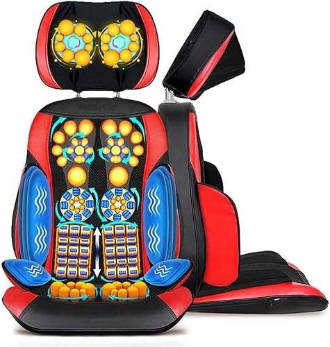 ZORZA Fauteuils et Sièges de Massage,Fauteuil Massage Dos, Toute Régulation de Vitesse Housse de Siège de Massage Moteur,Matériau PU, Antidérapant et Résistant a l'usure,Rouge,no Heating
