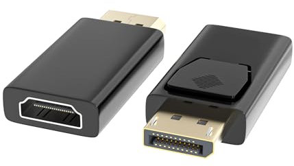 Lot de 2 adaptateurs DisplayPort vers HDMI - 1080p DP vers HDMI - Pour Dell, Lenovo, HP, GPU, AMD