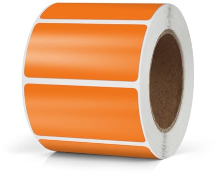 Meitaat orange rektangulära klistermärken 50 x 25 mm färgkodning självhäftande etiketter flyttbar rulle avtagbar 500 stycken