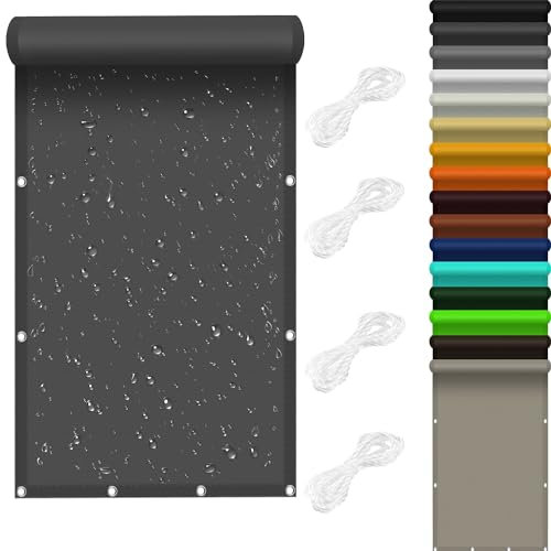 Sun Segel Sonnensegel 7.5 x 10 m 98% UV Schutz Sonnensegel Terrassenüberdachung mit Ösen Und Kordel,PES Polyester für Balkon Terrasse Garten Camping, Dunkelgrau