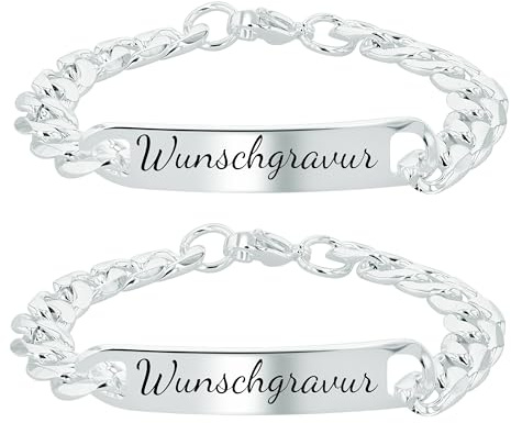 AKANX Partnerarmbänder mit Gravur, Armband Damen Herren, Set selber machen, personalisierte Geschenke, Freundschaftsarmbänder,Jahrestag Geschenk,Partner Geschenke